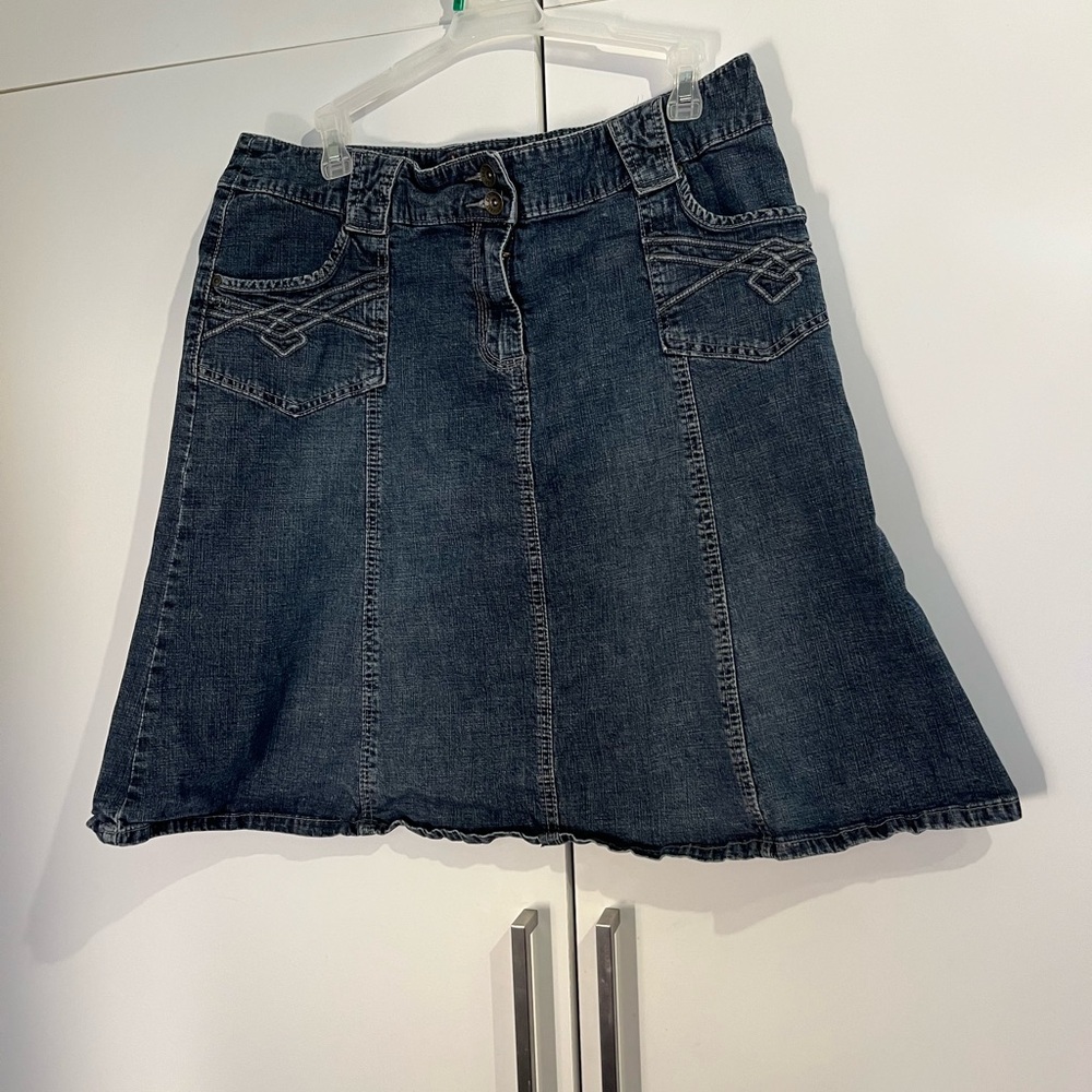 Blue A-Line Mini Skirt for Work